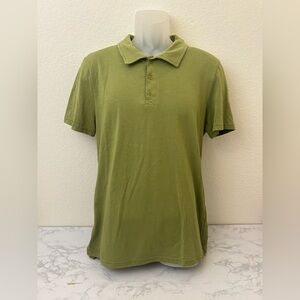 And Now This Men's Knit Polo Shirt  Size M Green Short Sleeve Shirt